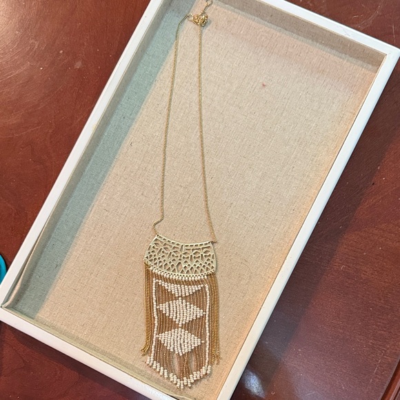 Stella & Dot Gold and Cream Statement Necklace - Picture 1 of 2